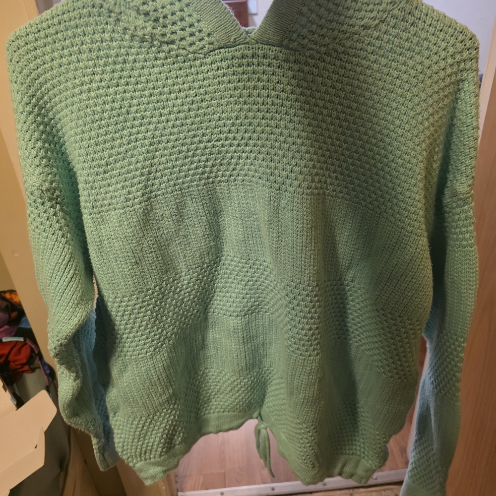 Neon Buddha Light Green Cowl Neck Sweater